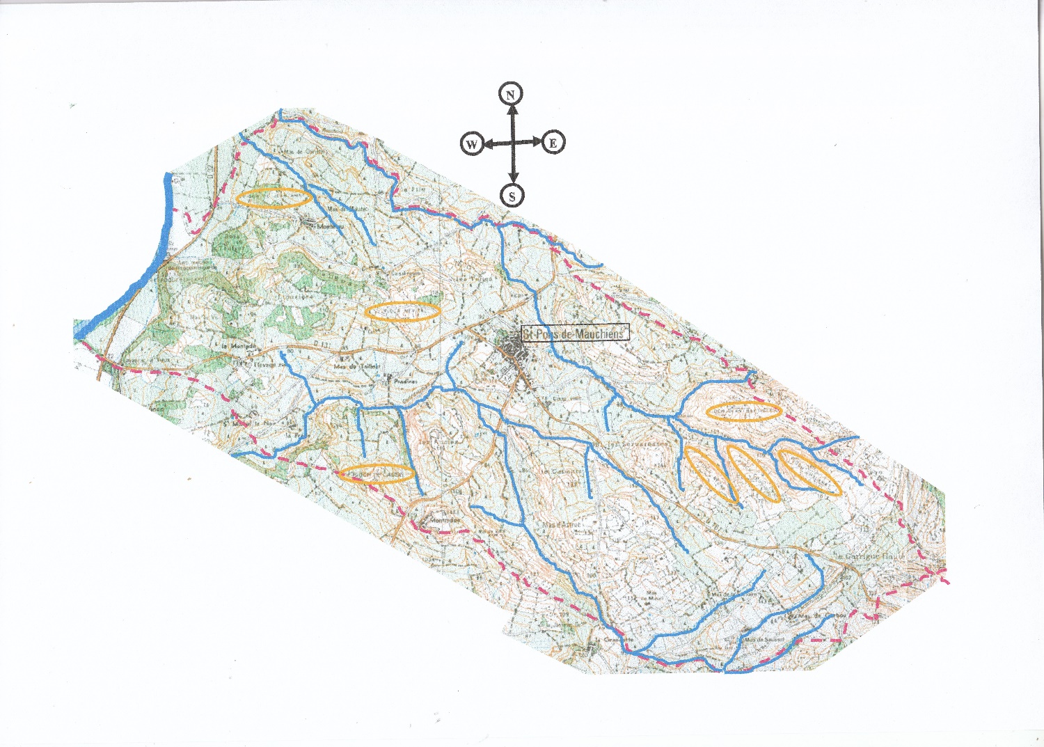 Au Nord, se trouve la commune de Saint Pargoire et, au Sud, celle de Montagnac. Au centre, le village a été construit entre deux ensembles de petits cours d’…
