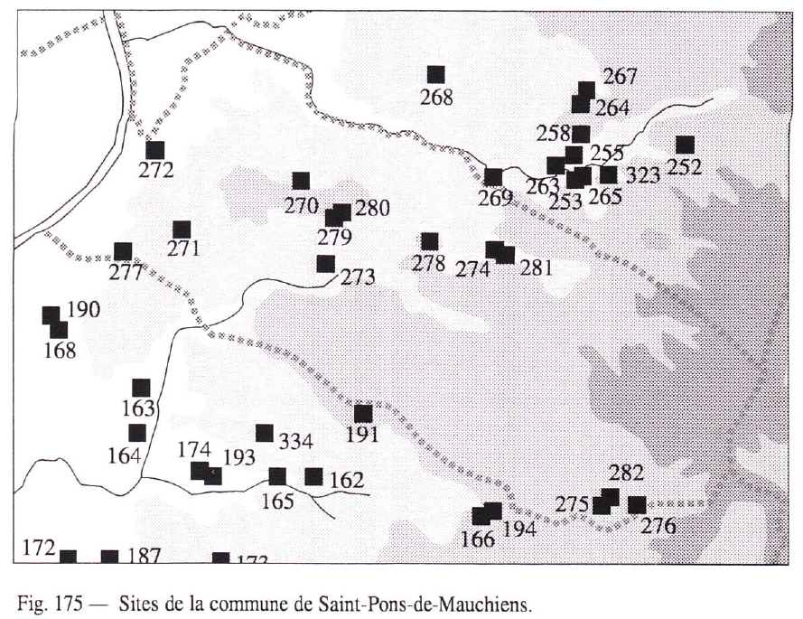 Sites de la commune de Saint Pons de Mauchiens (MAUNE 1998 p.447)